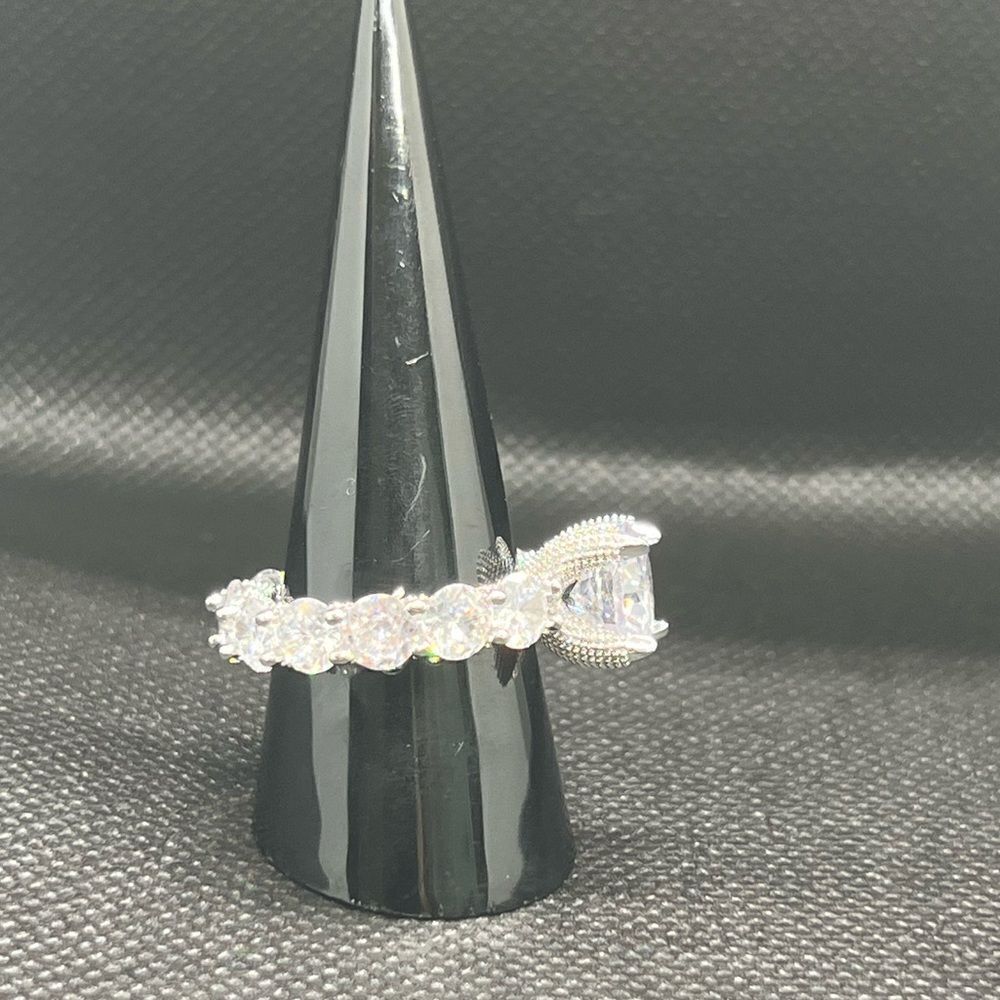 Silver Zirconium Eternity Ring-Sparkling Elegance - Picture 10 of 11